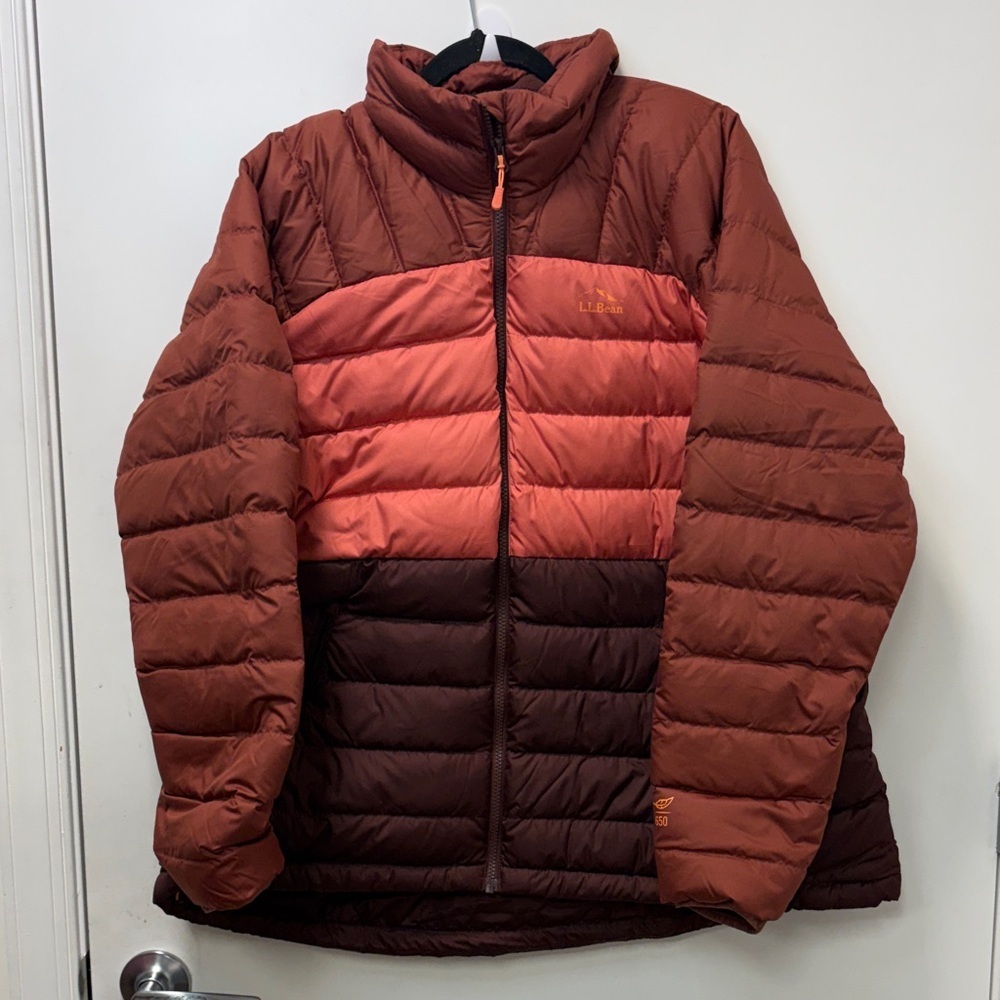 L.L. BEAN WOMENS BEANS DOWN HOODED JACKET COLORBLOCK!